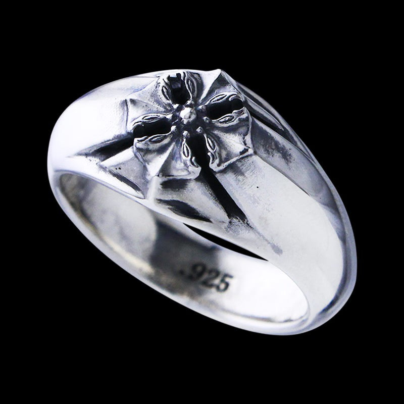 Iron Raven Cross Ring