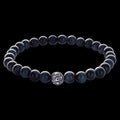 6mm Embossed Nest Bead Blue Tiger Eye Bracelet