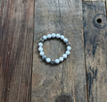 10mm 3 Chrome Bead White Howlite Bracelet