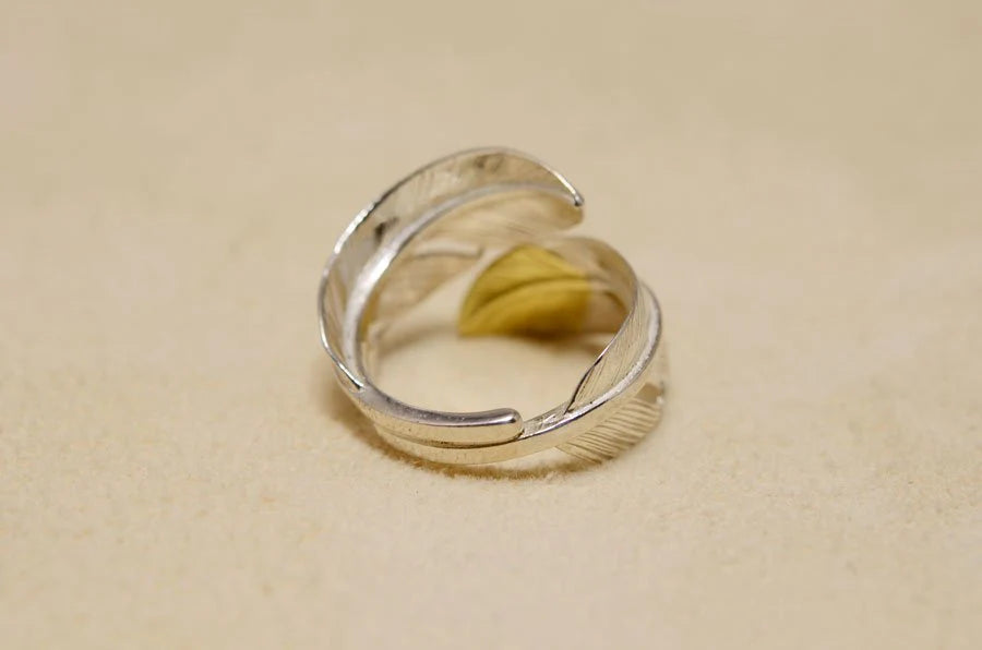 S Size Feather K18 Tip Ring