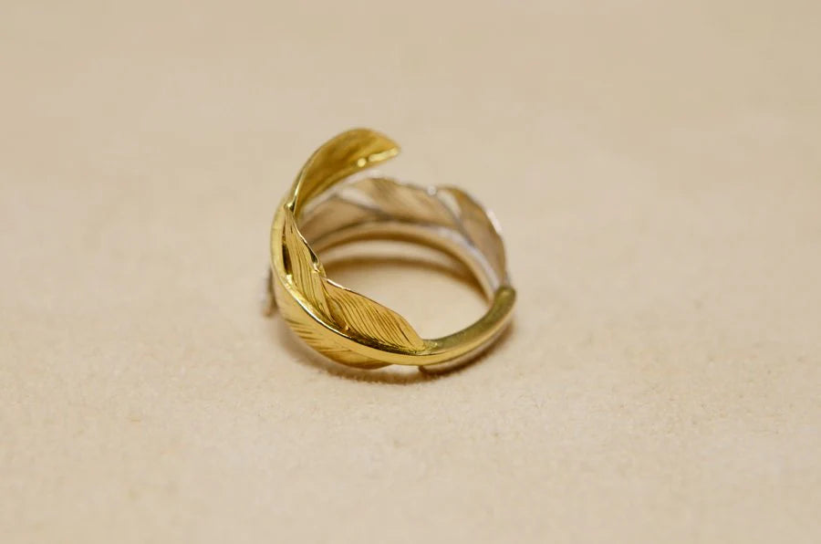 S Size Feather K18 One Feather Ring
