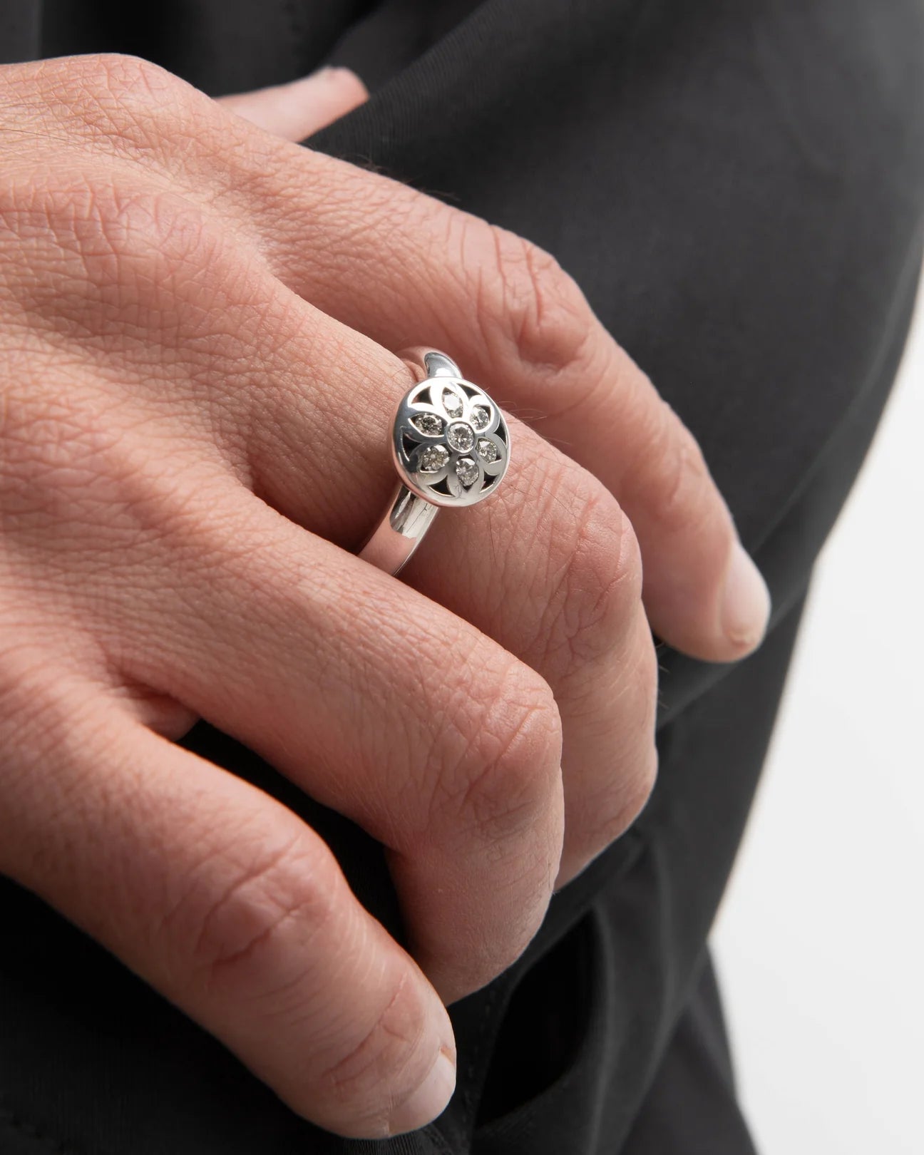 Spacer Cap Ring | White Diamonds