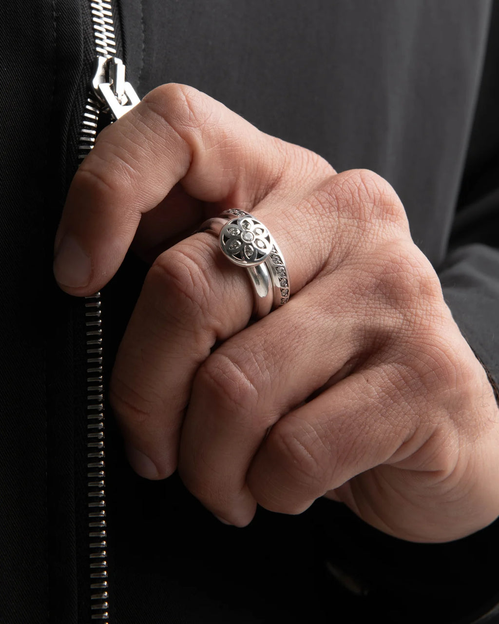 Spacer Cap Ring | White Diamonds