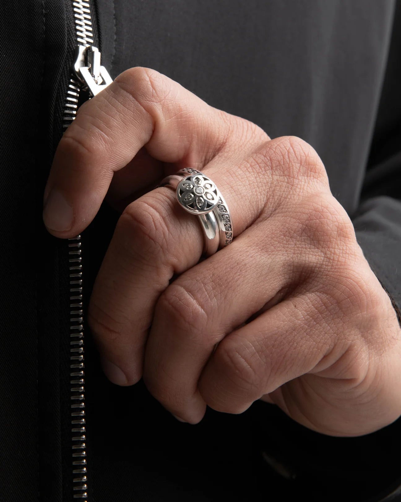 Spacer Cap Ring | White Diamonds