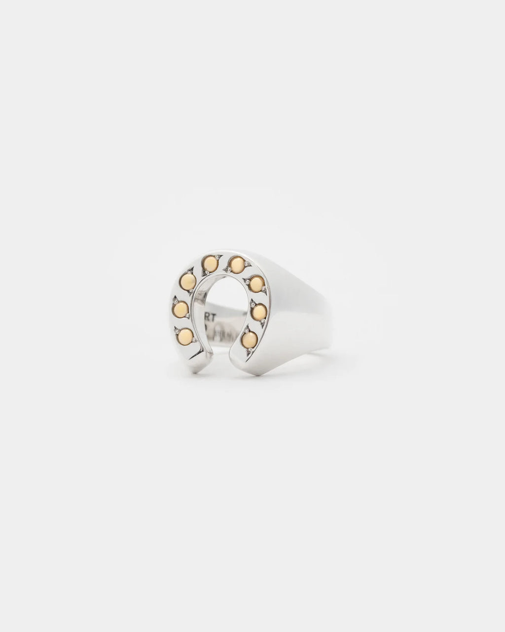 Horseshoe Ring | Sterling Silver w/ 18K Yellow Gold-D's - AA